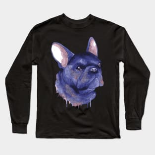 Watercolours French Bulldog Puppy Dog lover Long Sleeve T-Shirt